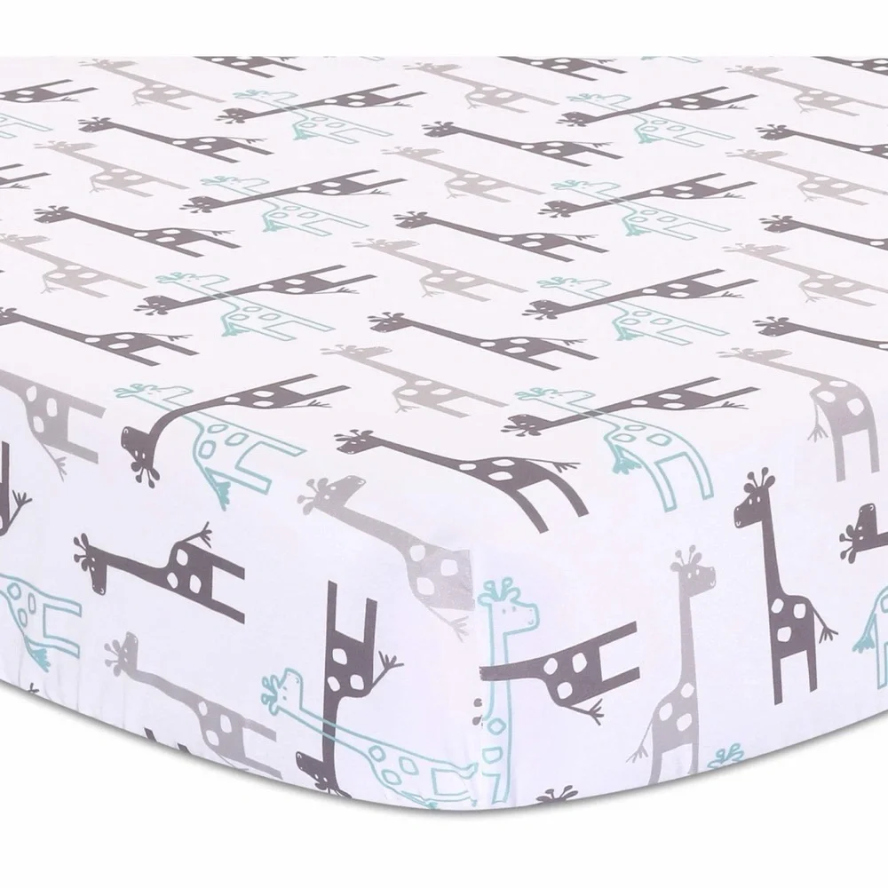 NIP The Peanutshell Uptown Giraffe Giraffe Printed Cribsheet